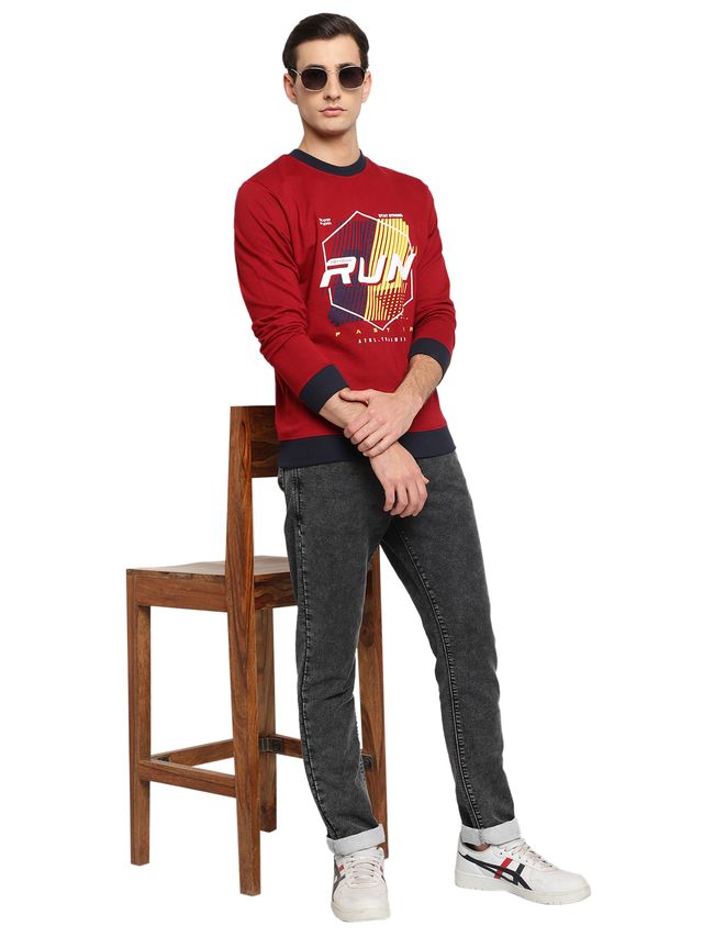 Mens Winter Sweatshirt Soft Cotton Full Sleeve Warm Casual Sweatshirt for Cold Weather