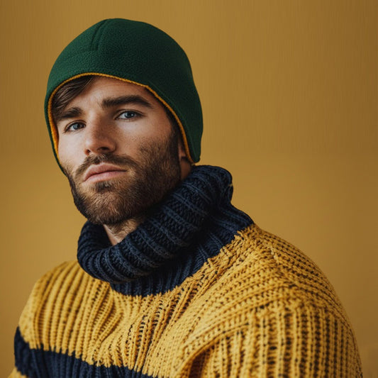 Mens Woolen Winter Cap Beanie Soft Warm Wool Blend Knitted Cap for Cold Weather