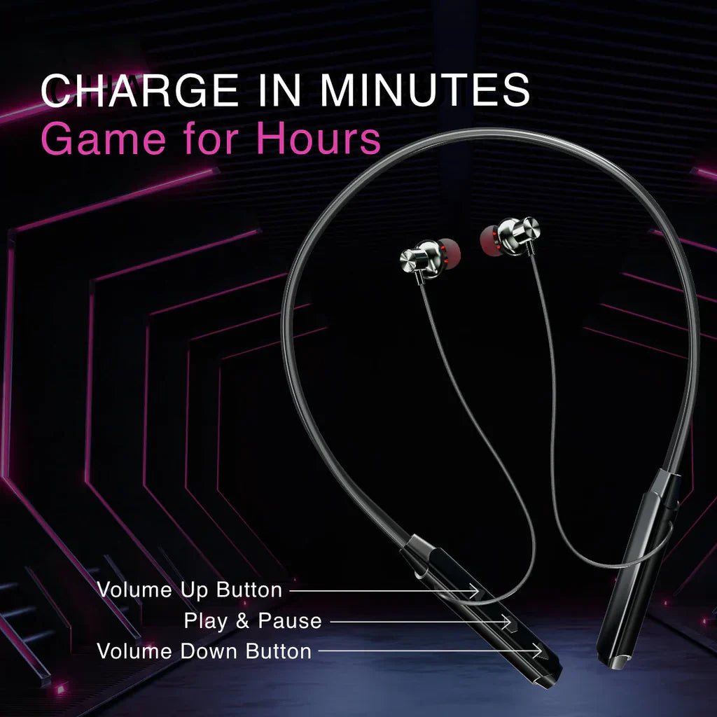 Wireless Bluetooth Neckband Earphones with Deep Bass Sound