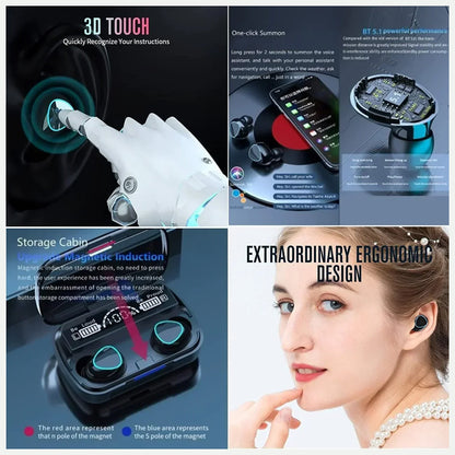 Wireless Bluetooth Earbuds with Noise Reduction & In-built Powerbank