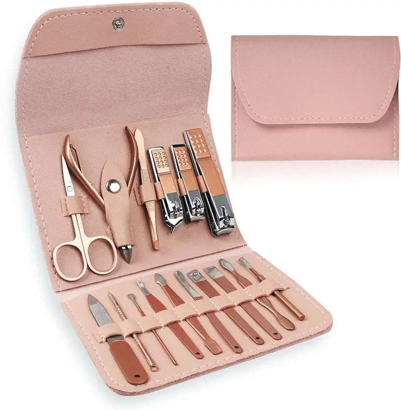 Manicure Set Professional Nail Clippers Pedicure Kit, 16 pcs Stainless Steel Nail Care Tools Grooming Kit @ 499/-