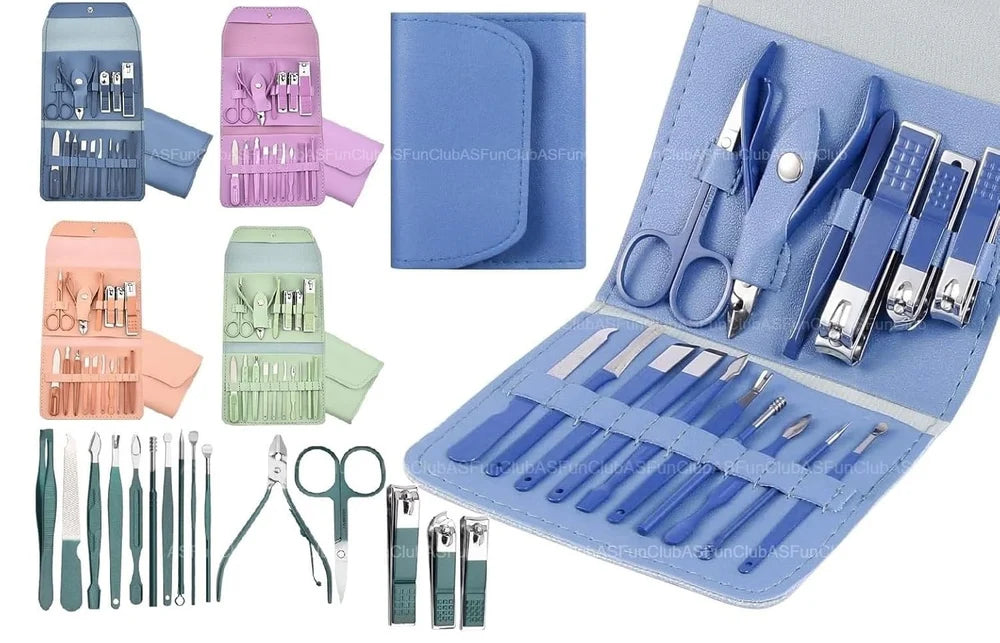 Manicure Set Professional Nail Clippers Pedicure Kit, 16 pcs Stainless Steel Nail Care Tools Grooming Kit @ 499/-