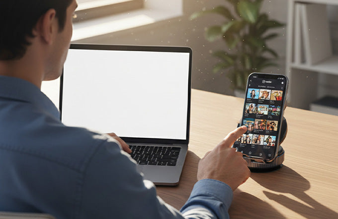 360° Magnetic Mobile Phone Holder with Vacuum Suction- Car, Bike & Desk Use