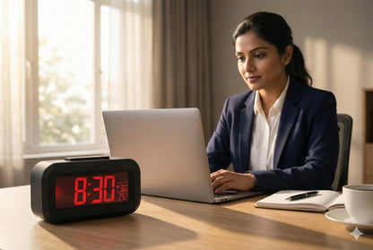 Digital Alarm Clock Battery Operated Only, 4pcs AA Batteries Keep Cordless Clock Running More Than 1 Year, 4" Red LED Jumbo Display, for Bedroom, Kids, Travel, Bedside, Shelf