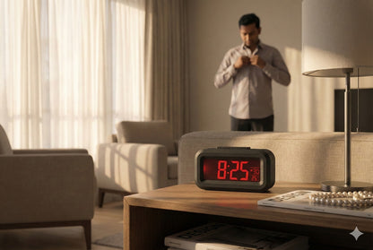 Digital Alarm Clock Battery Operated Only, 4pcs AA Batteries Keep Cordless Clock Running More Than 1 Year, 4" Red LED Jumbo Display, for Bedroom, Kids, Travel, Bedside, Shelf