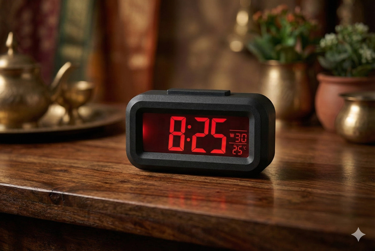 Digital Alarm Clock Battery Operated Only, 4pcs AA Batteries Keep Cordless Clock Running More Than 1 Year, 4" Red LED Jumbo Display, for Bedroom, Kids, Travel, Bedside, Shelf
