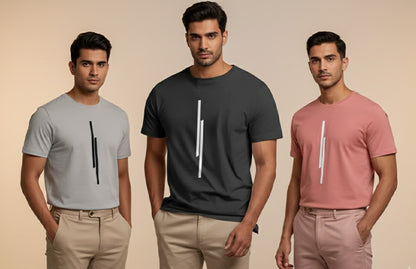 Tshirts for Men Combo Pack of 3 | Regular Fit | Printed | Round Neck Half Sleeve@ Rs 499/-