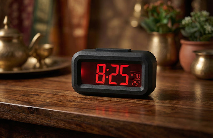 Digital Alarm Clock Battery Operated Only, 4pcs AA Batteries Keep Cordless Clock Running More Than 1 Year, 4" Red LED Jumbo Display, for Bedroom, Kids, Travel, Bedside, Shelf